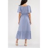 August Sky Women's Short Flounce Sleeves Midi Dress - 2 of 4