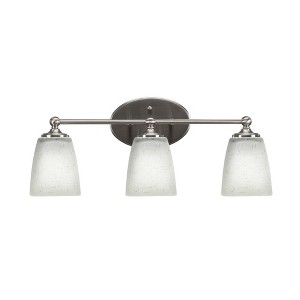 Toltec Lighting Capri 3 - Light Vanity in  Brushed Nickel with 4.5" Square White Muslin Shade - 1 of 2