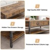 41" Vintage Coffee Table - Large Center Table with Drawers, Rectangular Cocktail Table, Mid Century Wooden Table, Retro for Living Room - 4 of 4