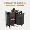 ALEXOUN Laundry Hamper With 2 Pull-Out Removable Sorter Bags 2 * 11.2 Gal Capacity, Movable Wheels, Freestanding Clothes Basket Organizer In Bathroom - 3 of 4