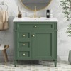 Akoasm 30 in. W Modern Single Sink Bathroom Vanity with 2 Drawers and a Tip-out Drawer-Green - 4 of 4