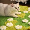 Fairyland™ - Floral Cat Garden Sisal Rug – Round Green Non-Slip Pet & Home Mat with 3D Flowers, Soft Teddy Velvet Accents - 4 of 4