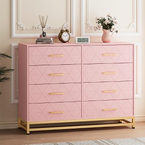 Dresser for Bedroom with 8 Drawer, TV Stand Dressers Chest of Drawers Large Wood Dresser for Storage and Organization - 1 of 4