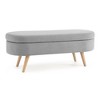 NicBex Ottoman with Storage Bench Storage Organizer Oval Storage Bench with Rubber Wood Legs for Entryway Bedroom - 4 of 4