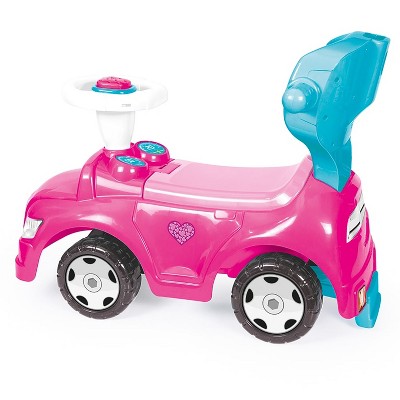 Pink Unicorn 4-in-1 Ride On Car with Parent Handle