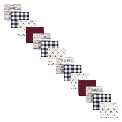 Image of Hudson Baby Infant Boy Cotton Flannel Receiving Blankets Bundle Set, Football 14-Pack, One Size