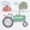 Jack Dempsey Stamped White Quilt Blocks 18"X18" 6/Pkg-Tractor - 2 of 3