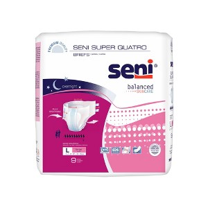 Seni Super Quatro Adult Incontinence Brief L Heavy Absorbency Breathable / Overnight, S-LA09-BQ1, Severe - 1 of 4