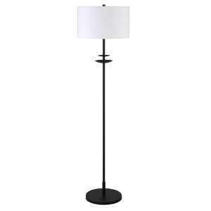 Hudson and Canal 63" Tall Floor Lamp with Drum Fabric Shade - 1 of 4