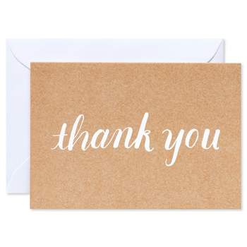 24ct Thank You Cards with Envelopes Kraft - Spritz™