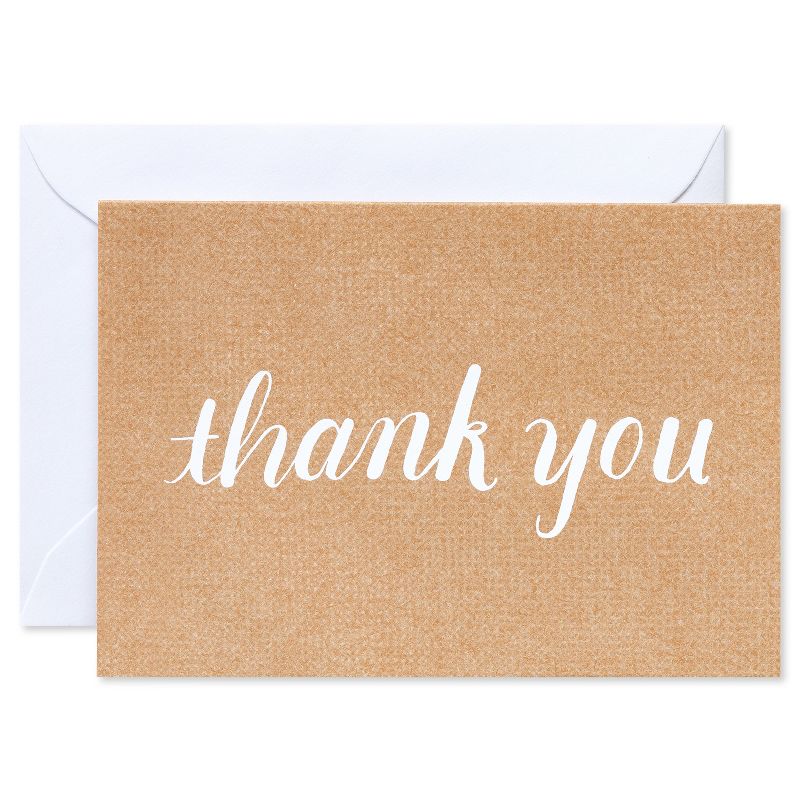 24ct Thank You Cards with Envelopes Kraft - Spritz&#8482;, 1 of 9