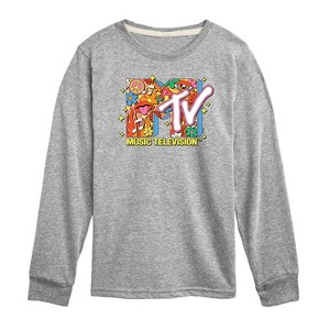 Boys' - MTV - Logo Retro Collage Long Sleeve Graphic T-Shirt - 1 of 3