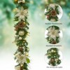 CuisinSmart Christmas Garland, 6 Ft Pre-Lit Christmas Garland Decorations with Ribbon Bows, Ball Ornaments - 4 of 4