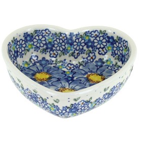 Blue Rose Polish Pottery 175 Vena Heart Bowl - 1 of 1