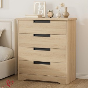 Storage Cabinet Sideboard Cabinet, Wooden Cabinet w/Adjustable Shelves, Glass Doors and Metal Handles - 1 of 4