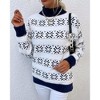 KOJOOIN Women's Christmas Crystal Frost Half-Neck Knit Top Long Sleeve Thermal Snowflake Design Festive Comfort Pullover - 3 of 4