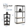 4-Tier Utility Shelves, Metal Storage Shelves Garage Shelving Unit Adjustable Garage Storage Shelves Storage Racks Heavy Duty Shed Shelving- Black - 4 of 4