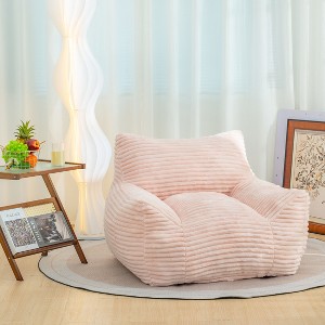 CAVINAS Corduroy Fabric Bean Bag Chair,Lazy Sofa Chair with Armrest and High-Resilience Shredded Foam,Modern Lounge Chair for Living Room - 1 of 4