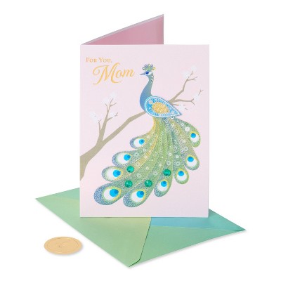 Birthday Card Mother Sequin Peacock - PAPYRUS