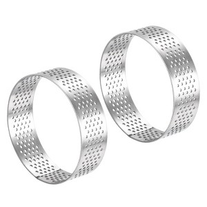 Unique Bargains Heat-Resistant Perforated Stainless Steel Cake Rings for Baking - 1 of 4
