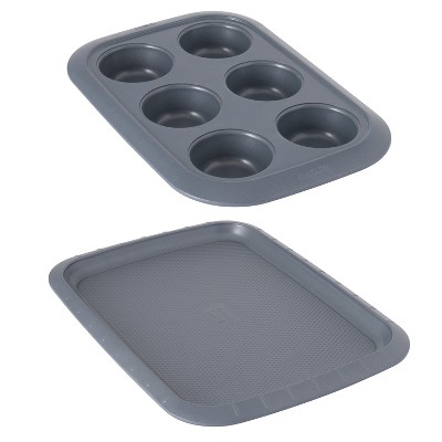 Berghoff Gem Non-stick 3pc Bakeware Set , Small Cookie Sheet, Cupcake Pan  And Loaf Pan : Target