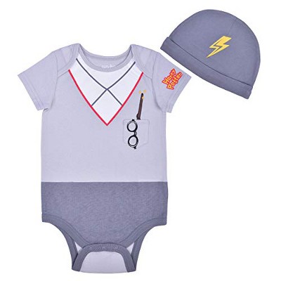 Photo 1 of Harry Potter Baby Boy's Graphic Printed Short Sleeve Bodysuit Creeper with Cap Set for infant 6m