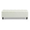 Gulches White Boucle Storage Ottoman Bench - Button-Tufted, 300LBS Rubber Wood Legs, Soft Pressure Hinges for Living Room/Bedroom/Foyer - 4 of 4