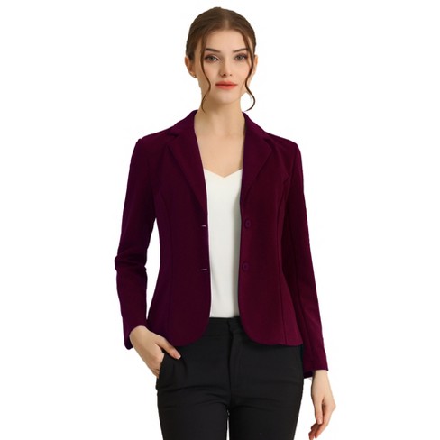 Allegra K Women's Work Lapel Collar Stretchy Jacket Suit Blazer 