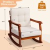 Karl Home | Brown Fir Wooden Rocking Chair With Removable Beige Cushion - 2 of 4