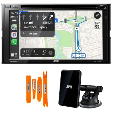 JVC KW-V960BW CDDVD AV Receiver with Bluetooth,Wireless Charging Mount Cradle