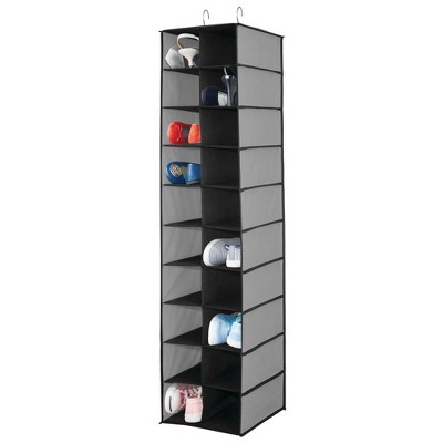 Mdesign Large 20 Shelf Fabric Over Rod Closet Hanging Storage Unit : Target