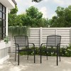 Mondawe 2-Piece Outdoor Patio Steel Mesh Chair,With Steel Frame & Breathable Mesh Dining Chair - 3 of 4