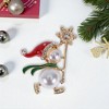 Unique Bargains Christmas Brooches RW0159 Alloy Dripping Wax White 1.42"x1.77" 1 Pc - 2 of 4