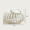 Essential Decor & Beyond 6.8" White Wash Bamboo Glass Candle Holder Tabletop Lantern With Handle - 2 of 4