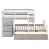 Grungis Twin over Twin Loft Bed with Drawers and Ladder,Bunk Bed with Guardrails,Modern Loft and Bunk Bed for Bedroom,Dormitory - 4 of 4