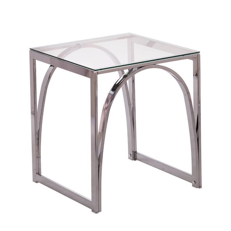 Kalb Square Glass Top End Table Chrome - Aiden Lane, 5 of 10