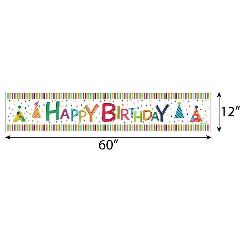 Big Dot of Happiness Cheerful Happy Birthday - Colorful Happy Birthday Decorations Party Banner, 2 of 8