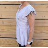 Women's Lace Accent V-Neck Blouse - IN-LOOM - 3 of 4