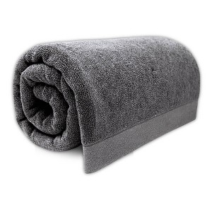 BedVoyage Melange Viscose from Bamboo Cotton Bath Sheet Charcoal: Heavyweight, Reversible, OEKO-TEX Certified - 1 of 4