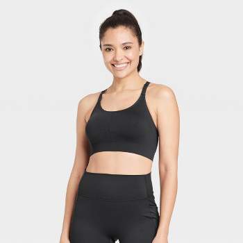 Women's Light Support Brushed Sculpt Bold Stitch Sports Bra - All In  Motion™ Black Xs : Target