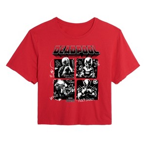 Women's - Marvel - Deadpool & Wolverine Character Grid Cropped Graphic T-Shirt - 1 of 4