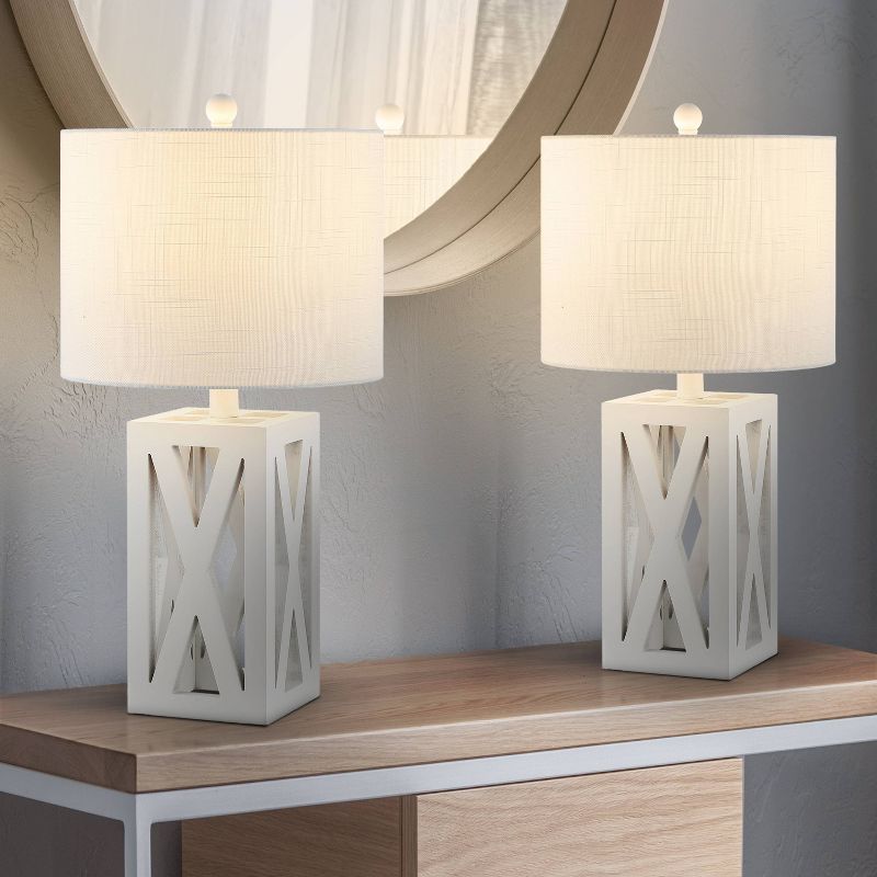 21.5" Stewart Farmhouse Wood Table Lamps (Includes LED Light Bulb) - JONATHAN Y, 4 of 10