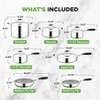 NutriChef 12pc Clad Kitchen Cookware Set with Ceramic Non-Stick Interior - NCSSS12 - 3 of 4