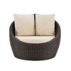 Linon Rylee Snuggle Aluminum & Rattan Club Chair Brown: Weather-Resistant Patio Furniture with Cushions - 3 of 4