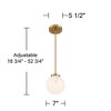 Possini Euro Design Candide Warm Brass Mini Pendant Lighting 7" Wide Mid Century Modern Art Glass Globe Shade for Dining Room House Kitchen Island - 4 of 4