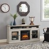 VYNXARIA Contemporary Stone Gray Media TV Stand with 18" Fireplace Insert for TVs Up to 65" and Versatile Storage - 3 of 4
