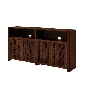 Lyngins Rattan Sideboard Buffet Cabinets with Doors,2 Outlet Holes,Coffee Bar Cabinets,Credenzas for Kitchen,Entryway - 1 of 4