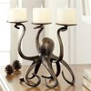 SPI Home Octopus Pillar Trio Candleholder – Coastal Metal Centerpiece with Tentacle Design for Three Candles - 2 of 3