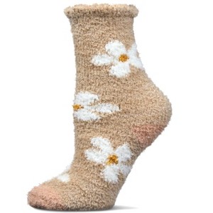 Memoi Women's Daisy Marshmallow Cozy Crew Socks Taupe 9-11 - 1 of 3
