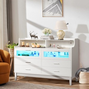 KTMBDW 6 Drawers Dresser for Bedroom, Modern Closet Dresser & Chests of Drawers, Wood Storage Dresser for Bedroom, Living Room, Entryway, Hallway - 1 of 4